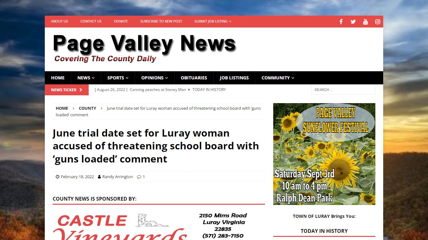June trial set for Luray woman accused of threatening school board | PVN
